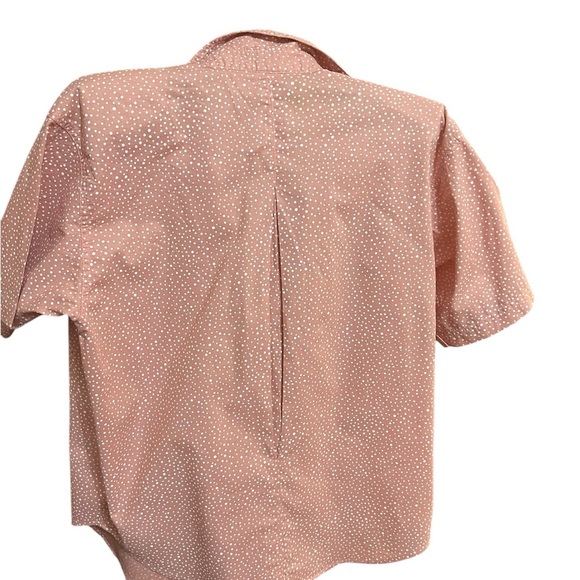 ILIO Shirt and Short Set Women's Size L Vintage Peach with White Polka Dots - Picture 3 of 4